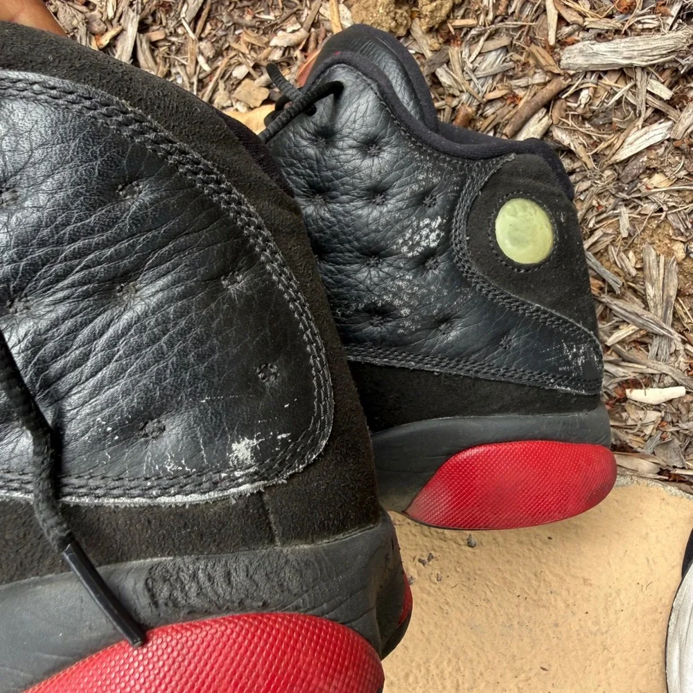 Jordan 13 Retro Dirty‎ Bred Mens Size 11 Black Gym Red Basketball Shoes